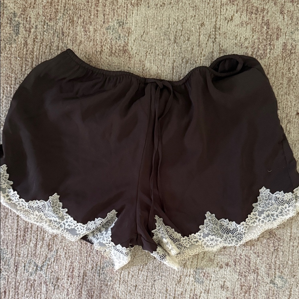 Abercrombie & Fitch Brown Lace Trim Shorts